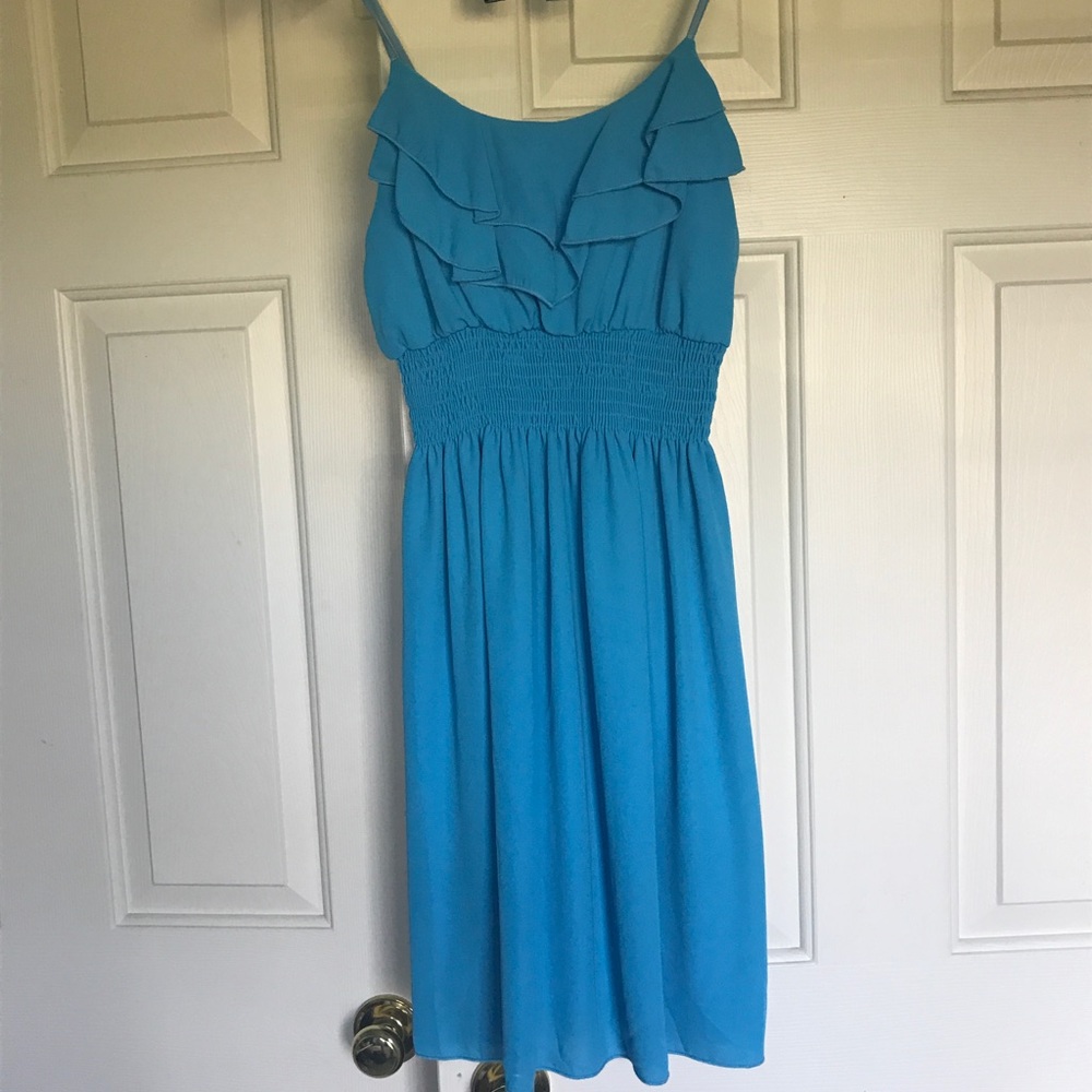 Light Blue Ruffle Sun Dress